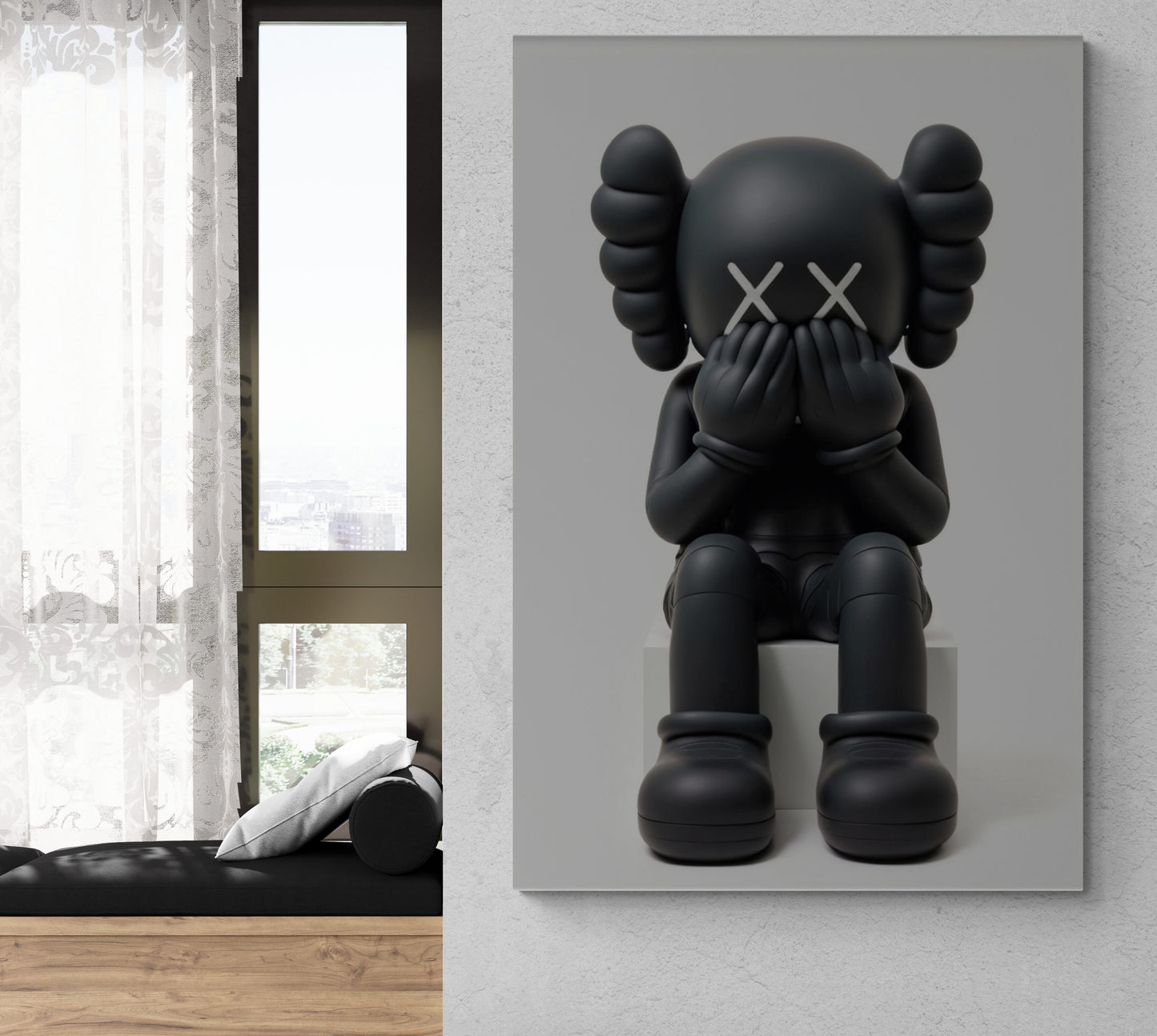 Kaws Hypebeast Hands on Mouth Art Canvas