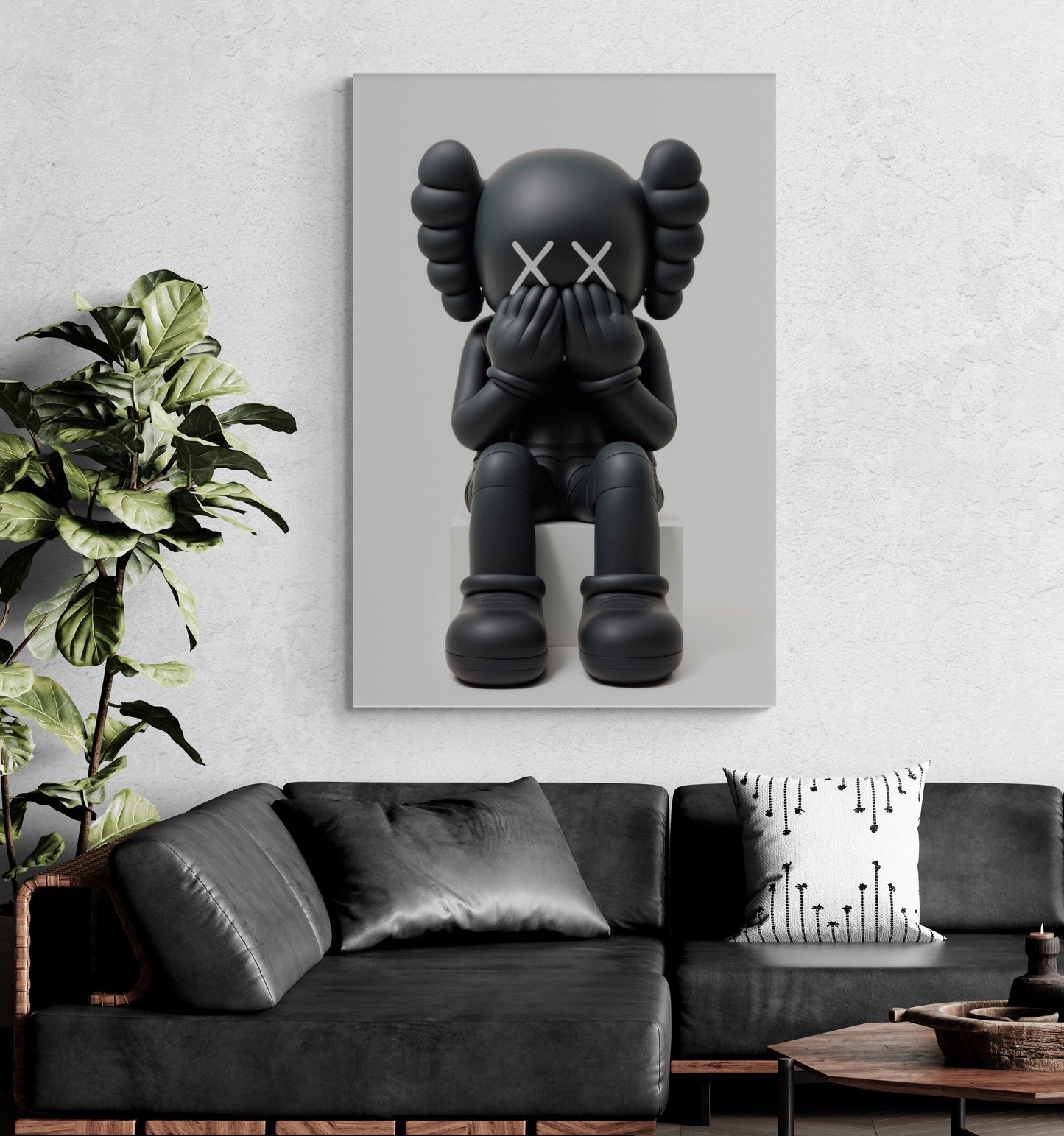 Kaws Hypebeast Hands on Mouth Art Canvas