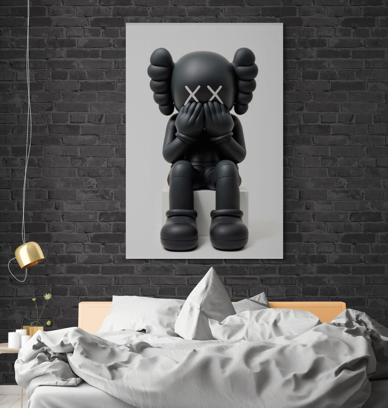 Kaws Hypebeast Hands on Mouth Art Canvas