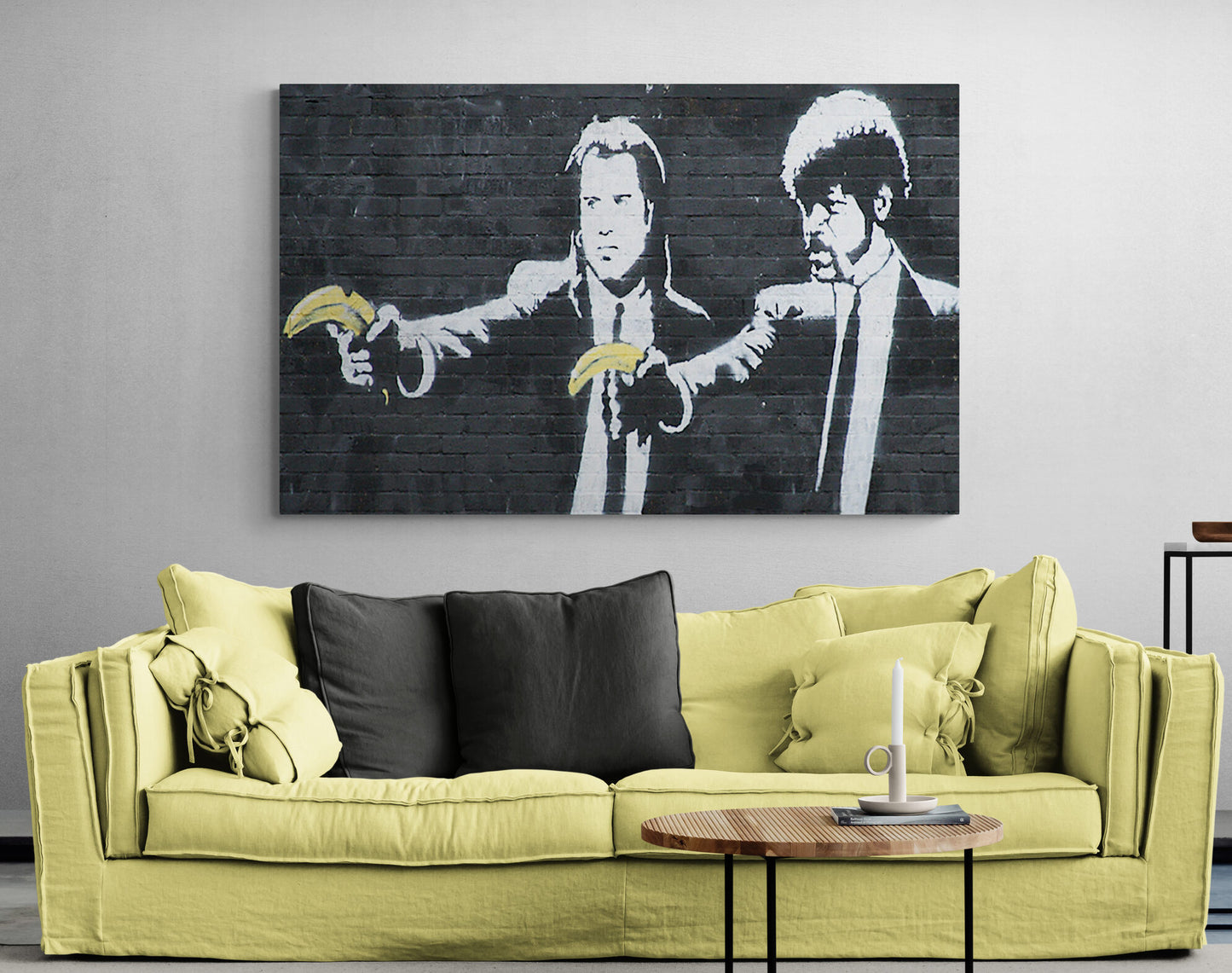 Banksy Pulp Fiction Banana Guns Canvas