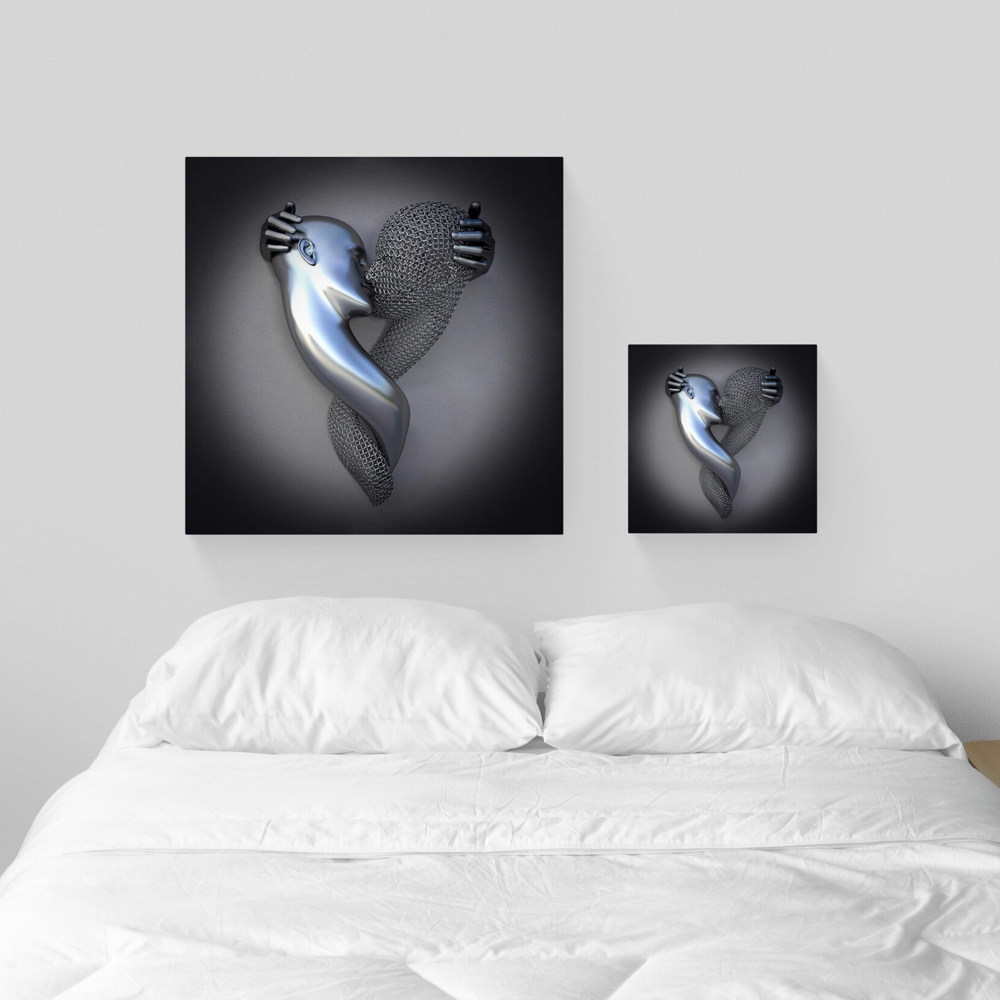 3D Effect Kissing Wall Art