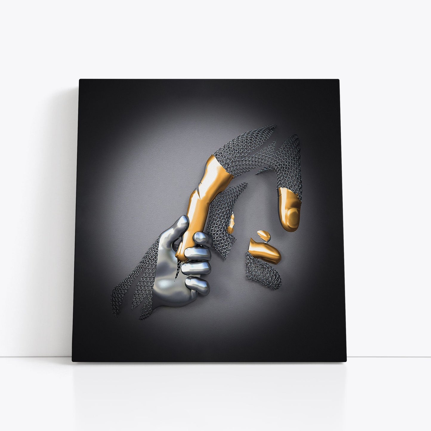 3D effect Gold Hand Design Art