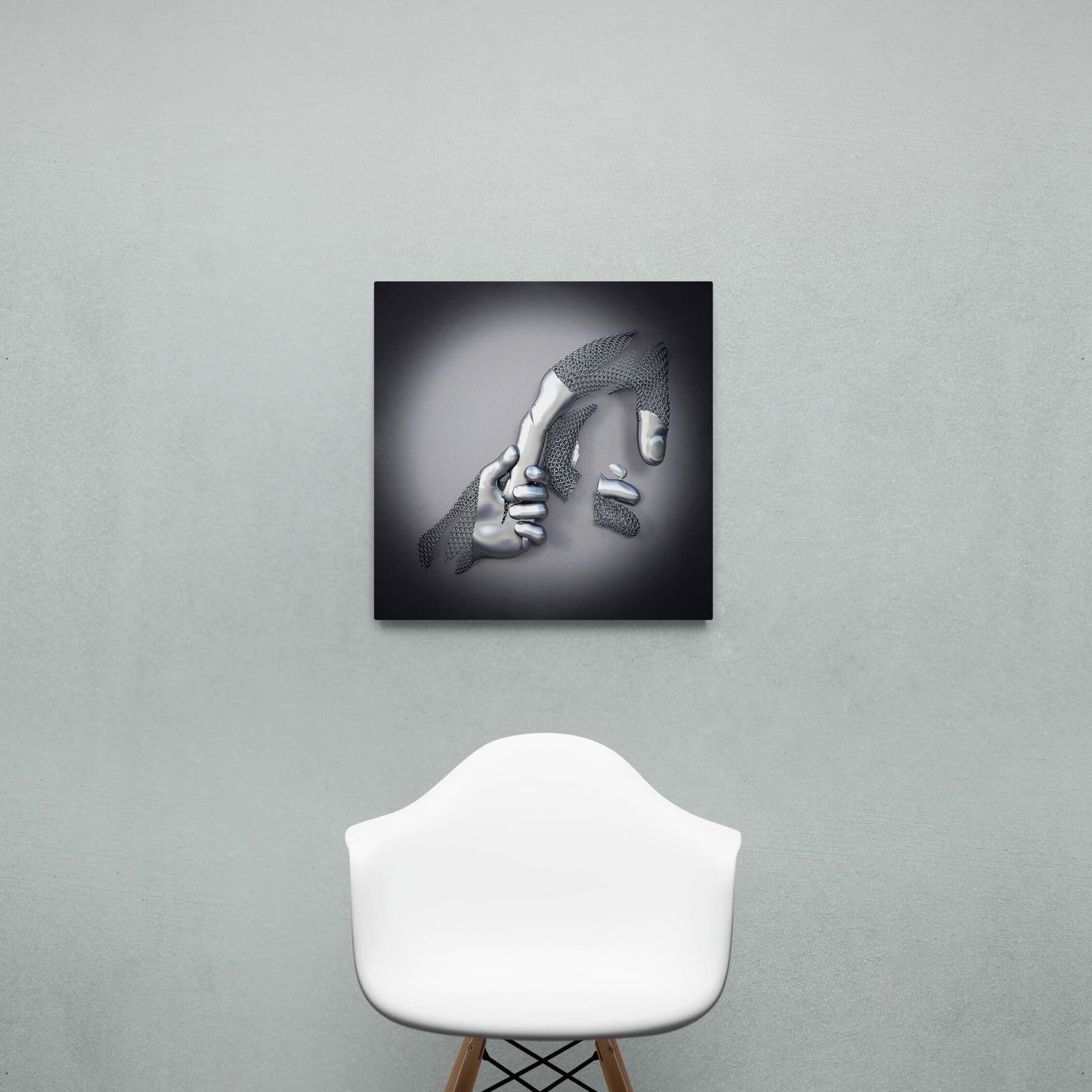 3D Effect Holding Finger Canvas Art