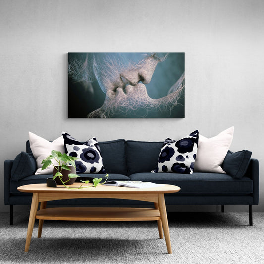 Touching Lips Canvas Wall Art