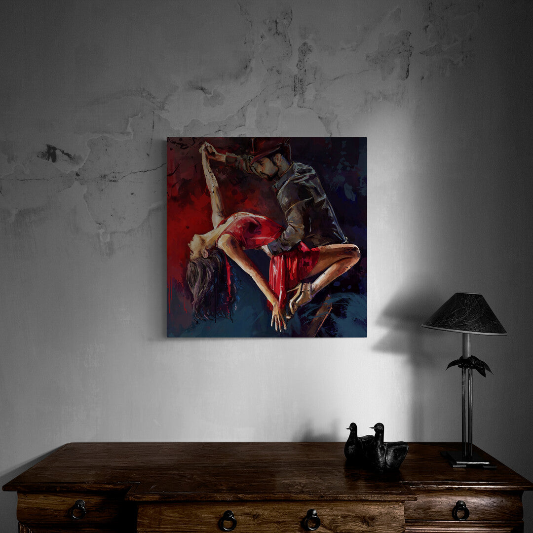 Tango Dancing Painting Canvas Print