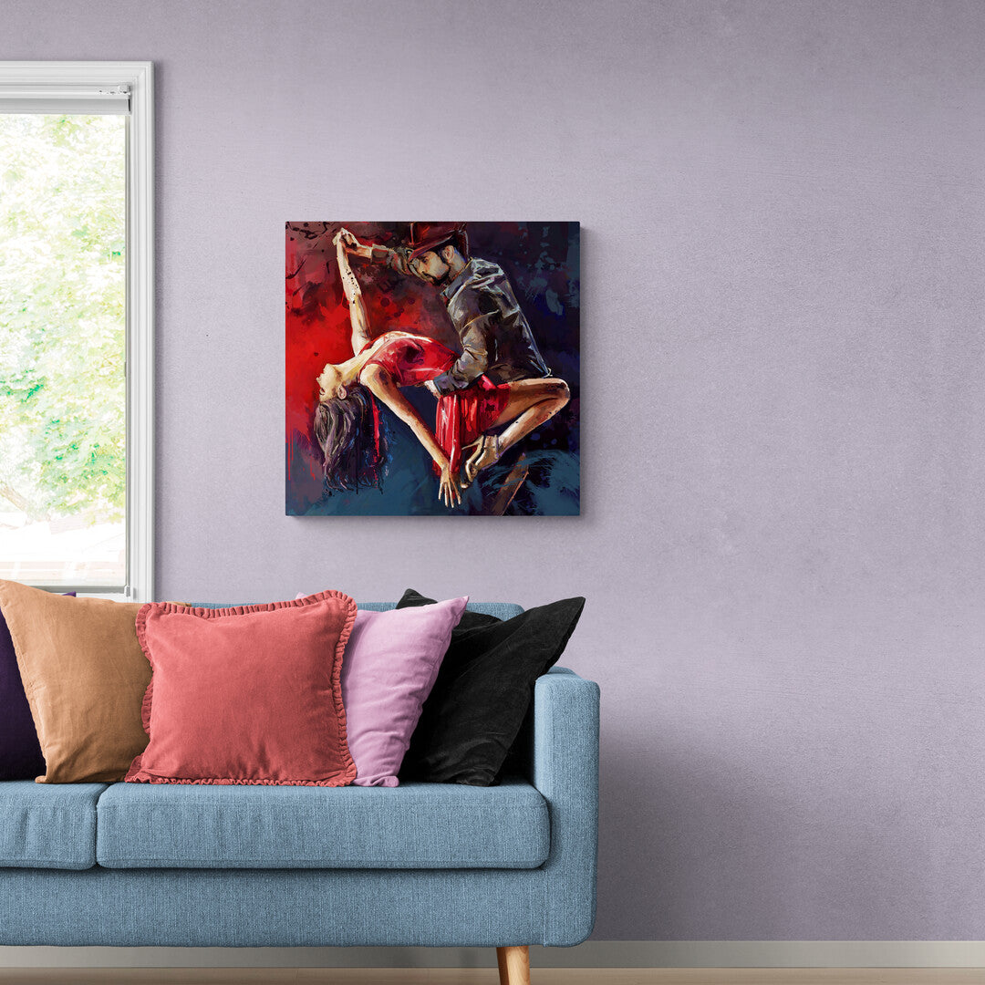 Tango Dancing Painting Canvas Print