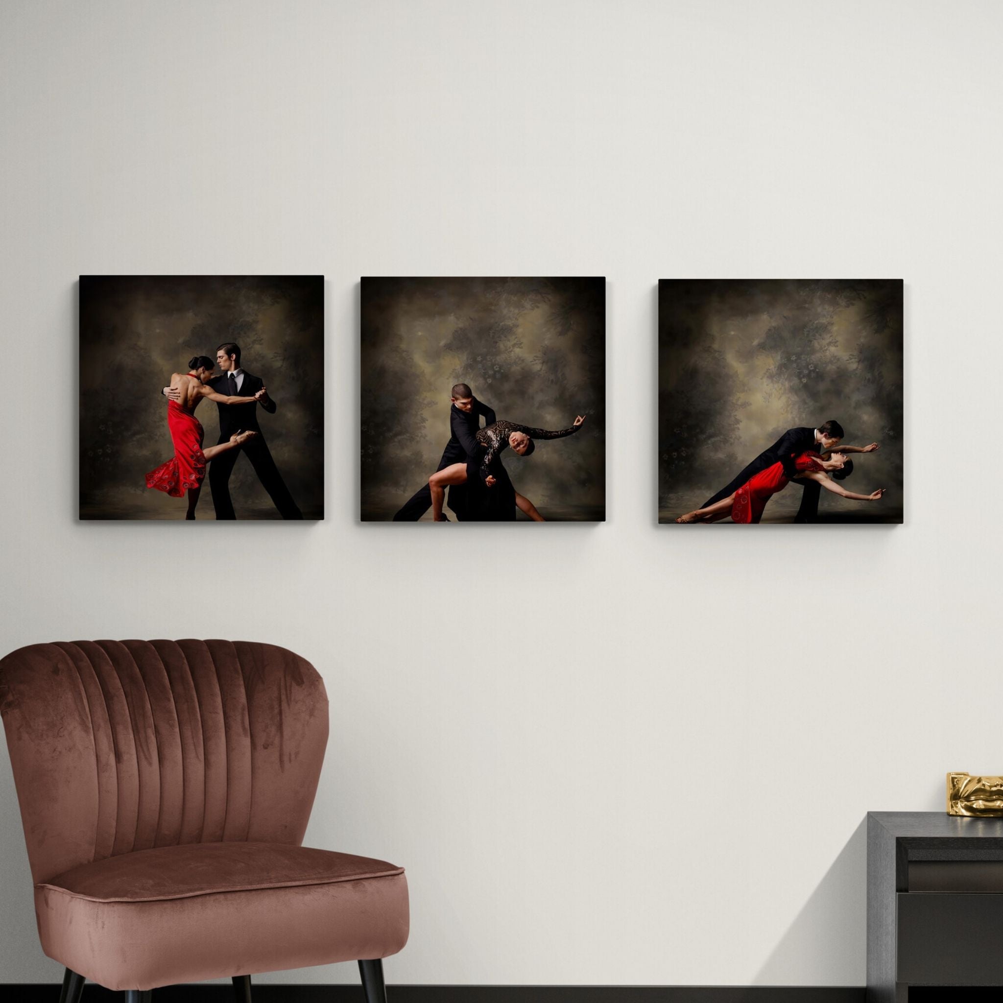 Tango Dancers Canvas Set of 3 Wall Decor – cosxart