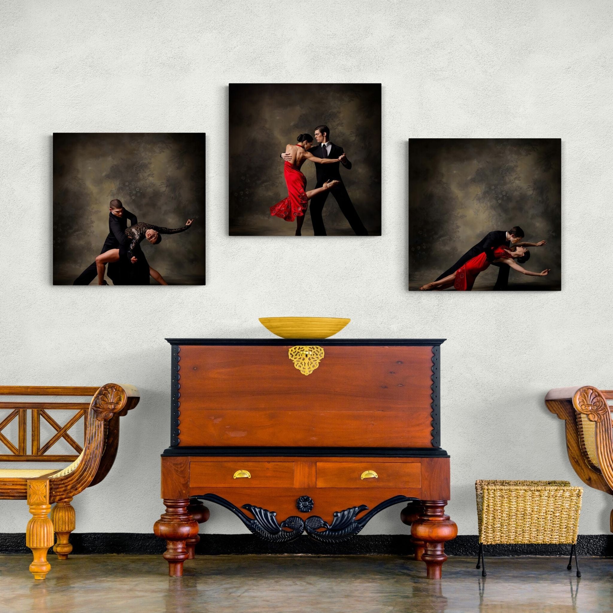 Tango Dancers Canvas Set of 3 Wall Decor – cosxart
