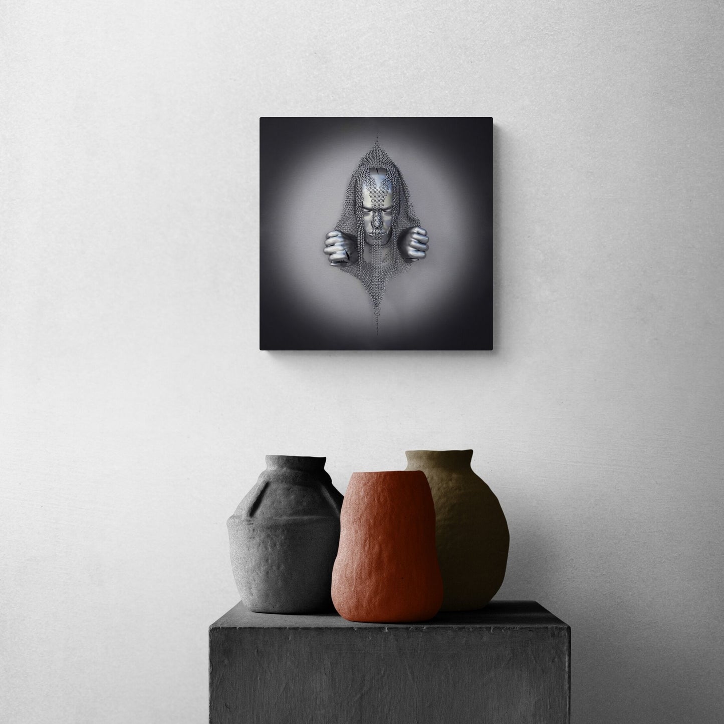 3D Effect Warrior Man Canvas Art
