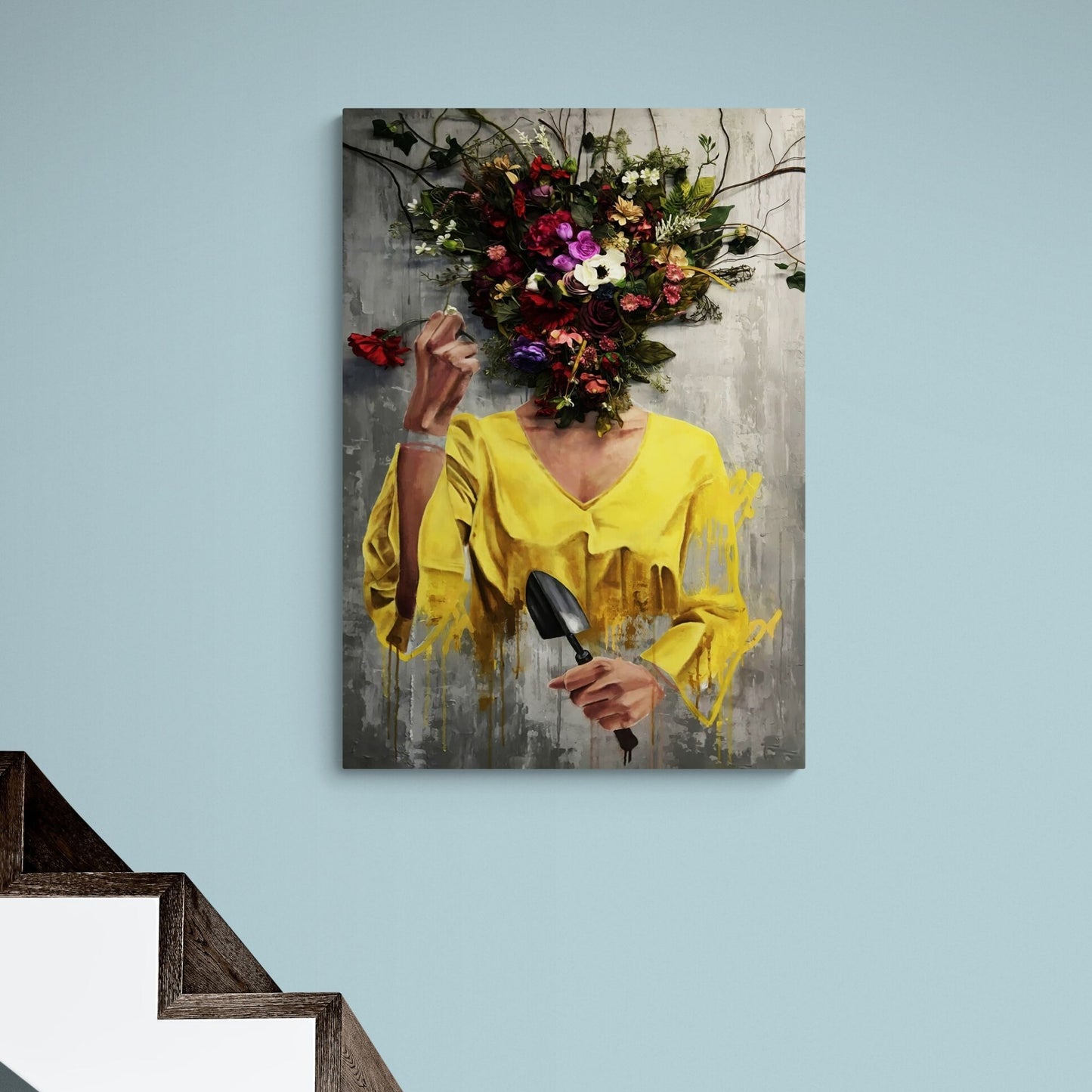 Flower Head Woman Canvas